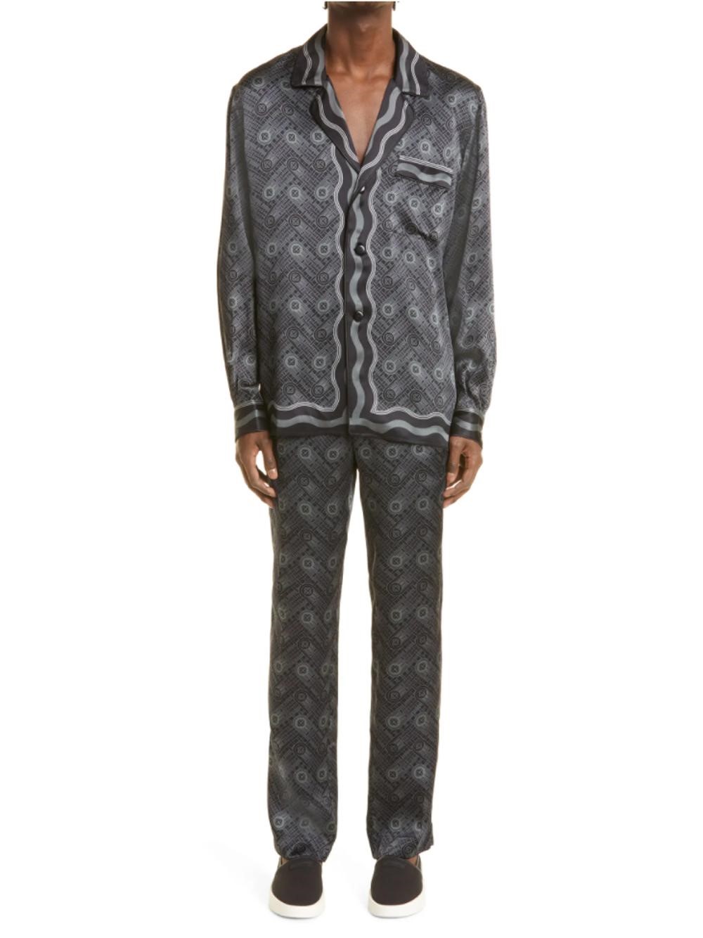 Casablanca - Men’s Ping Pong Print Silk Pajama Set