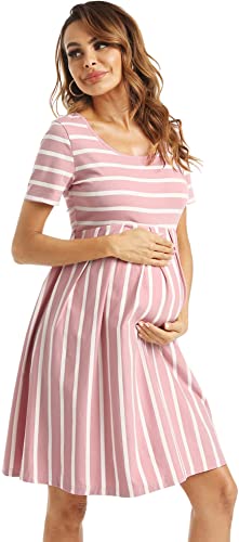 Glamix Stripe Maternity Dress with Pockets