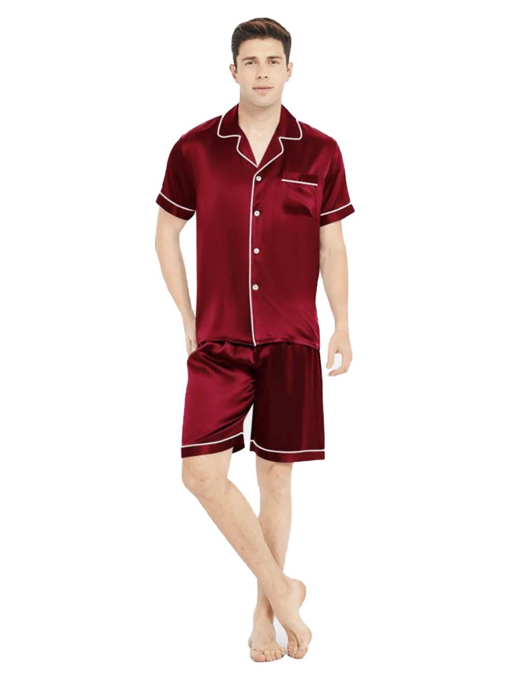 SlipIntoSoft - Men's Short Pajama Set Red